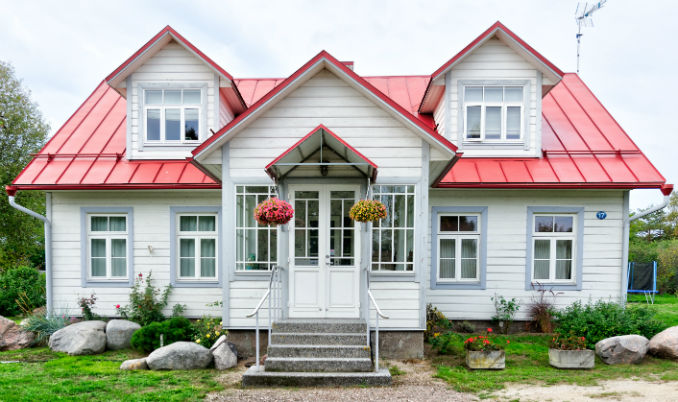 Completed house renovation with a new roof